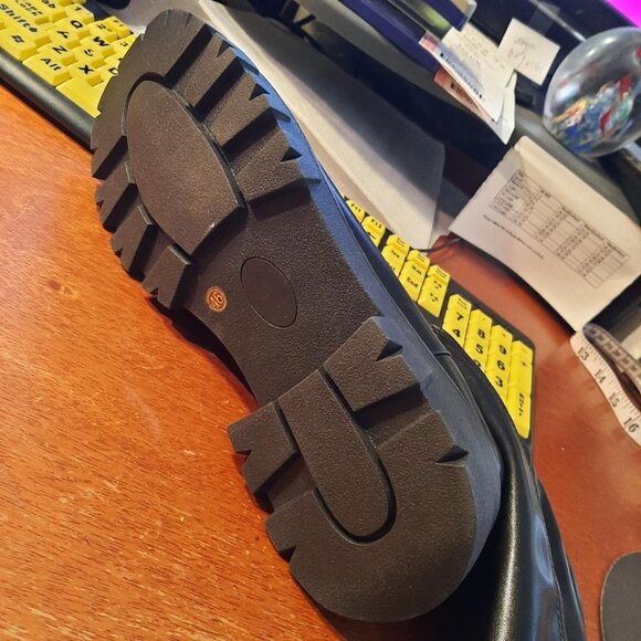 NEW! WMN CouieCuies Platform Over Knee High Lug Sole Stretch Boot Blk SzUS14/46 - Picture 5 of 8